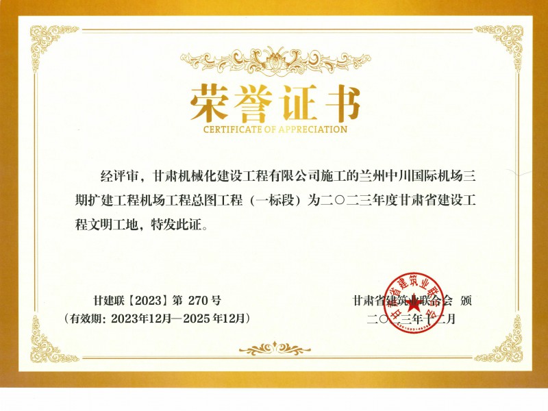 雙獎加身載譽前行 我司獲評新疆輪臺機場項目優質合作企業